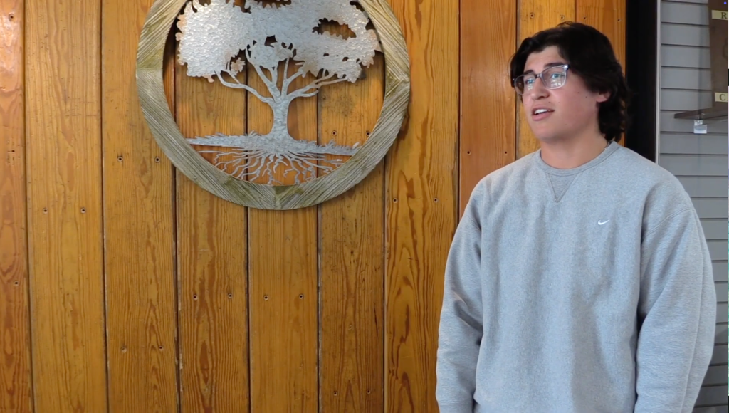 Student being interviewed