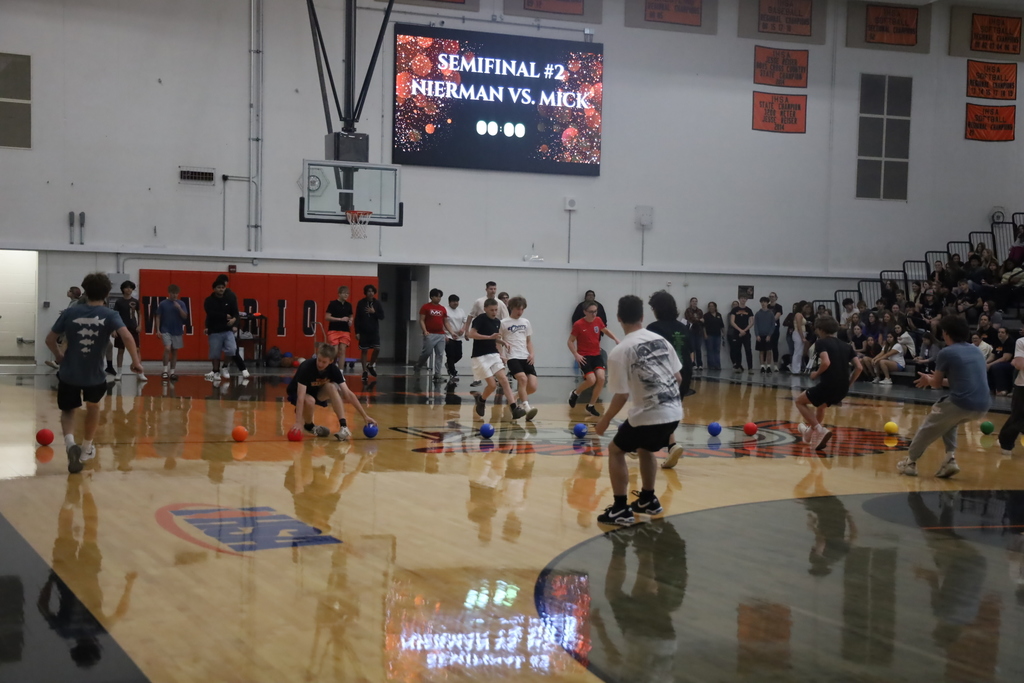 Students playing dodgeball