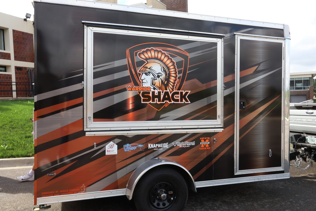 The Warrior Shack mobile trailer sells Warrior gear at home sporting events and other activities