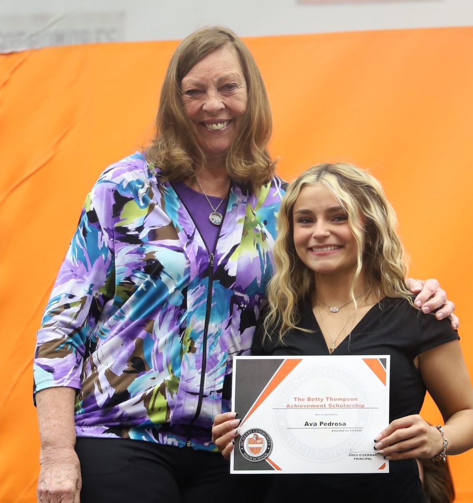 Student with Betty Thomspon for the Betty Thompson Achievement scholarship 