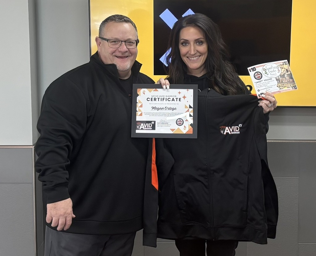 Carl Vallinatos with Megan Ortega and her certificate