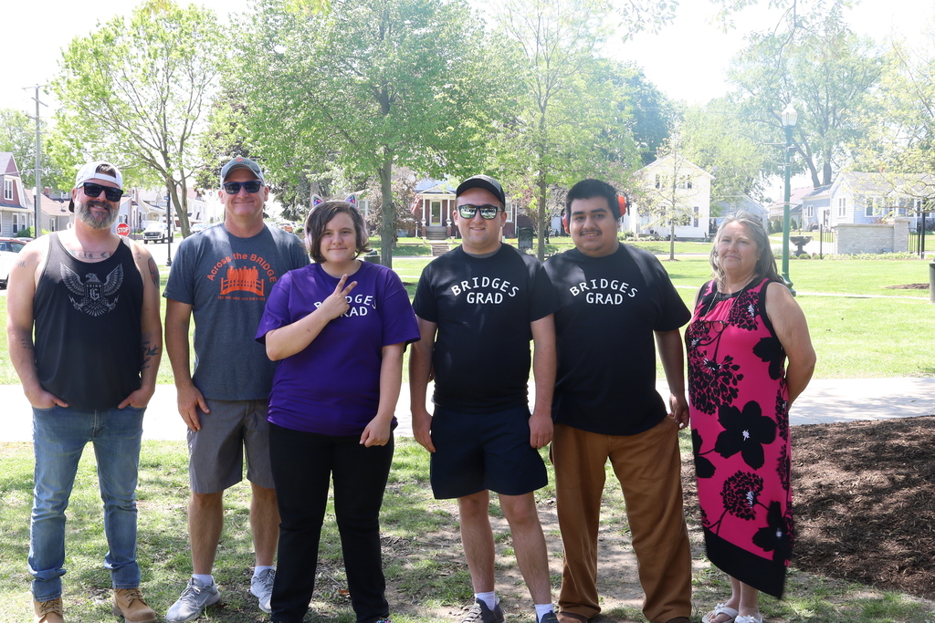 Three Bridges students with teachers