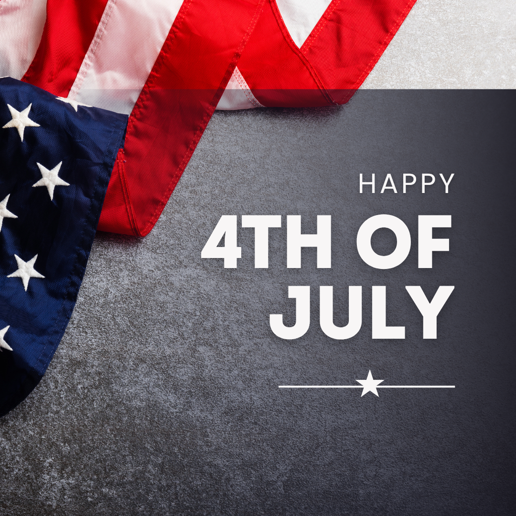 Happy 4th of July with American flag 