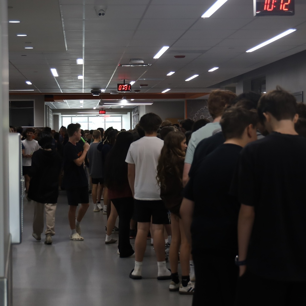 Students standing in line