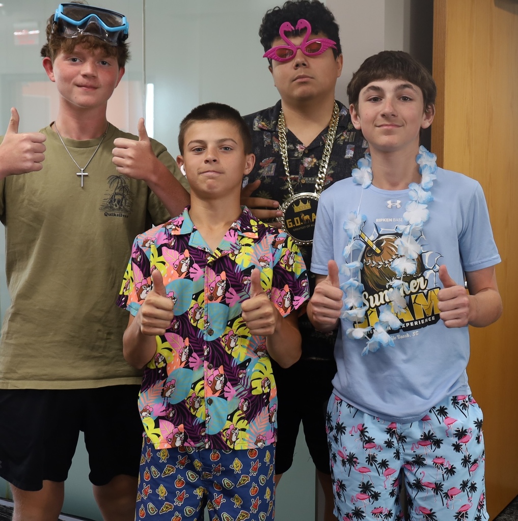 Four kids in beach wear