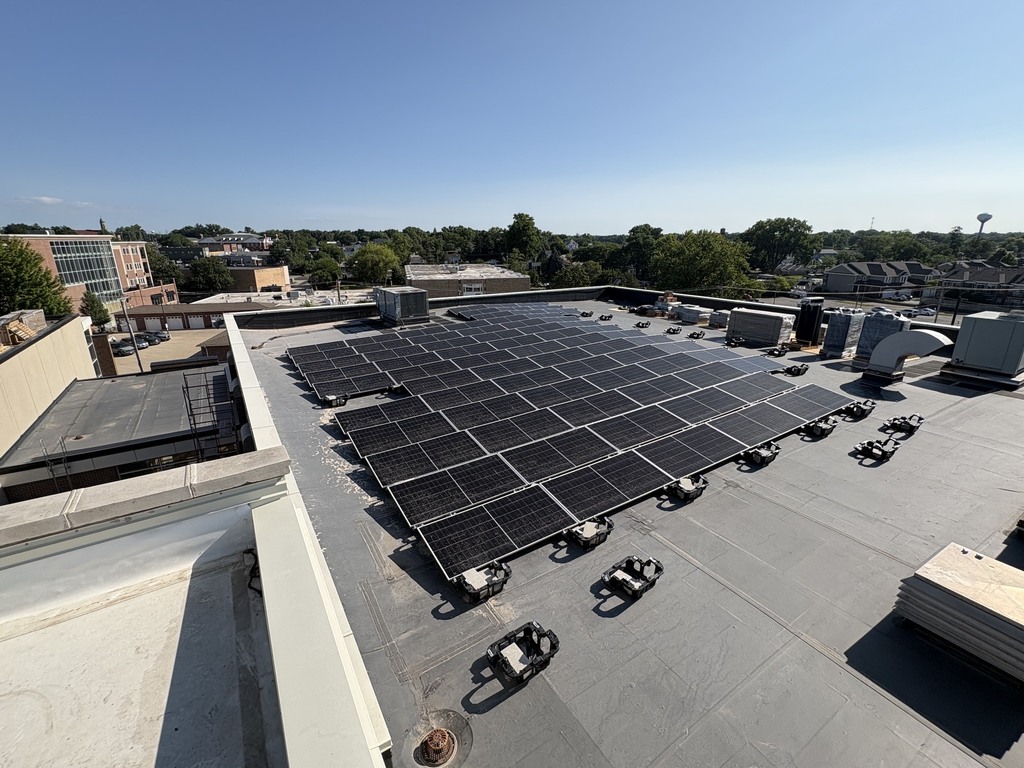 Solar panels on roof