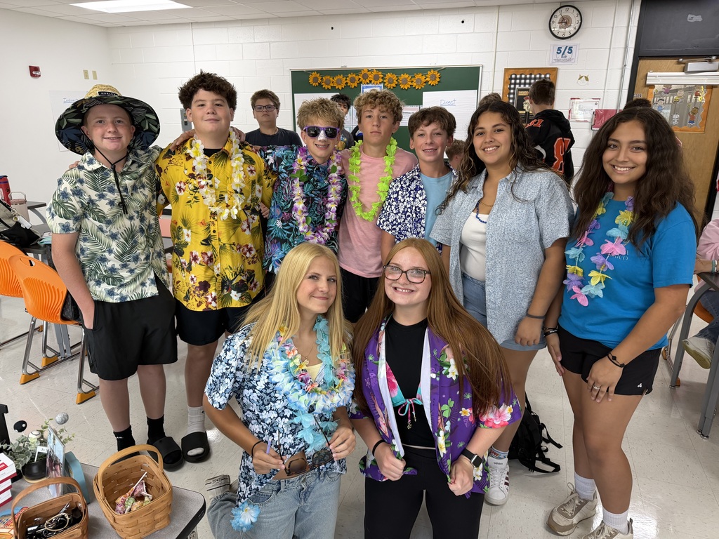 Students in Mrs. Harris' Intro to Business classes enjoyed Friday's beach theme spirit day.