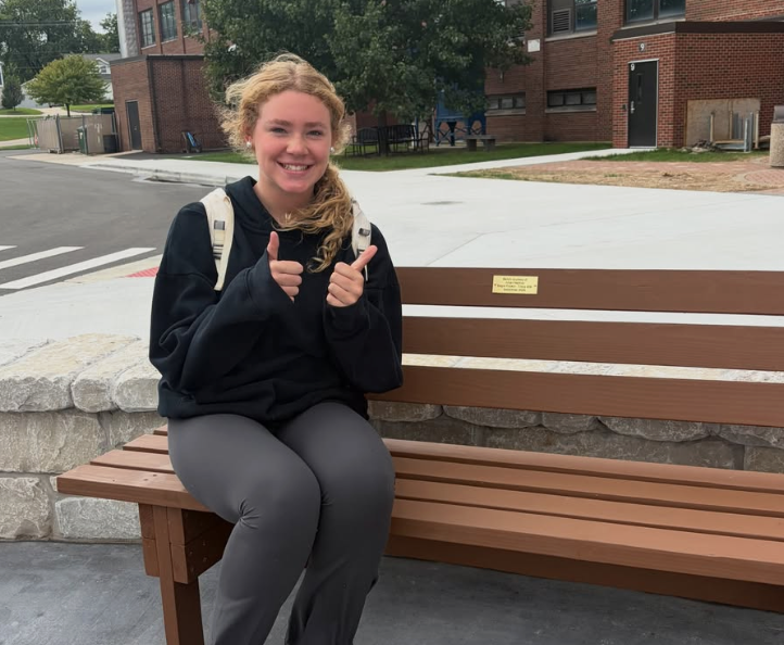 Student on bench