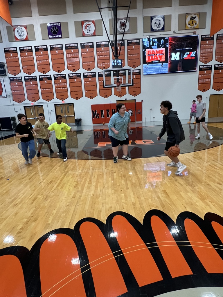 Special Olympics athletes were joined by other basketball players to work on skills together