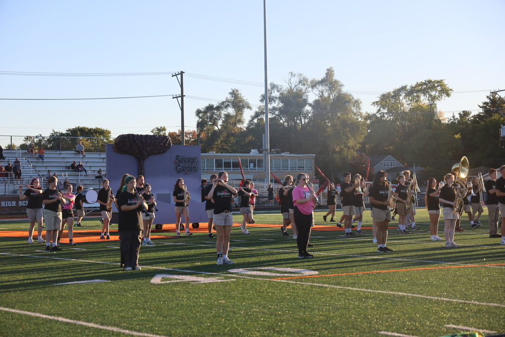 Marching band on the field 