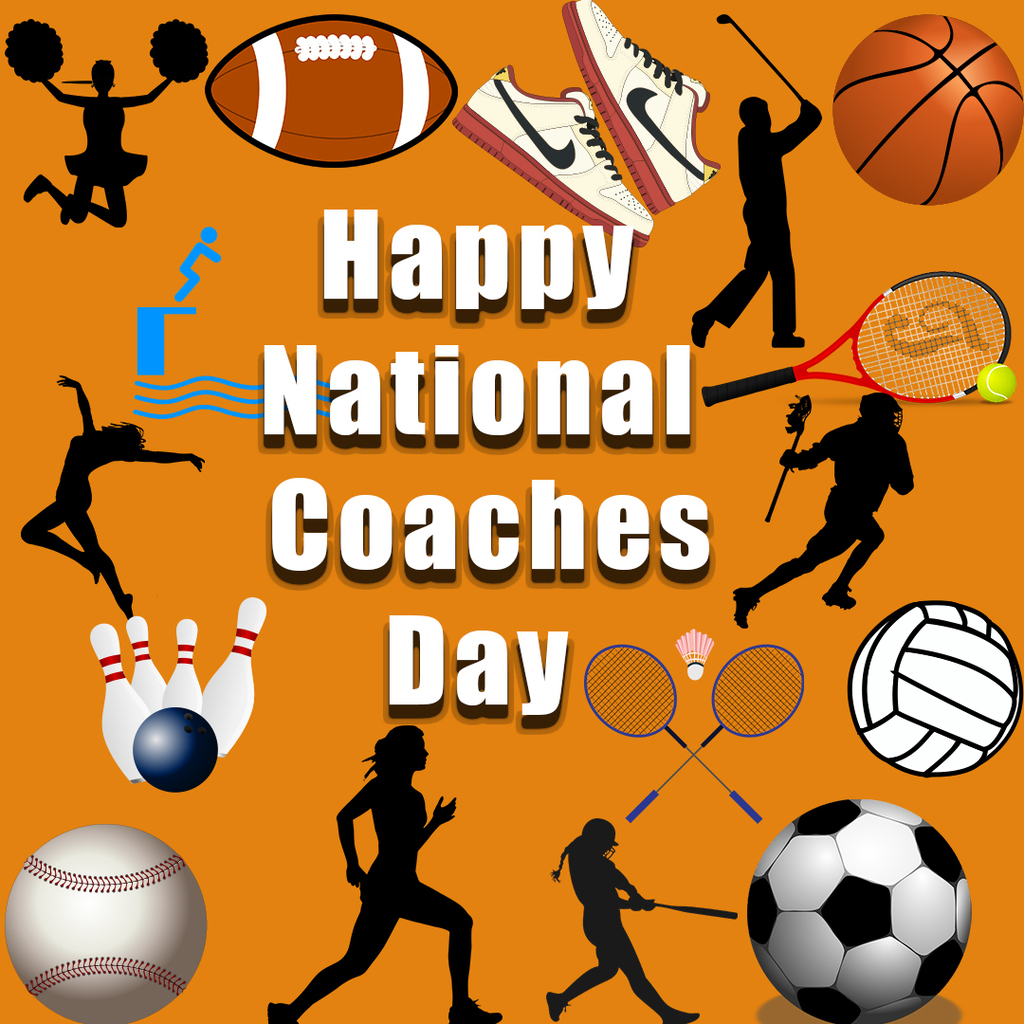 Happy National Coaches Day! Various vector images of sports