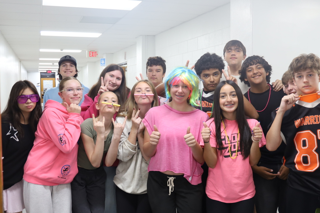 A group of students in neon