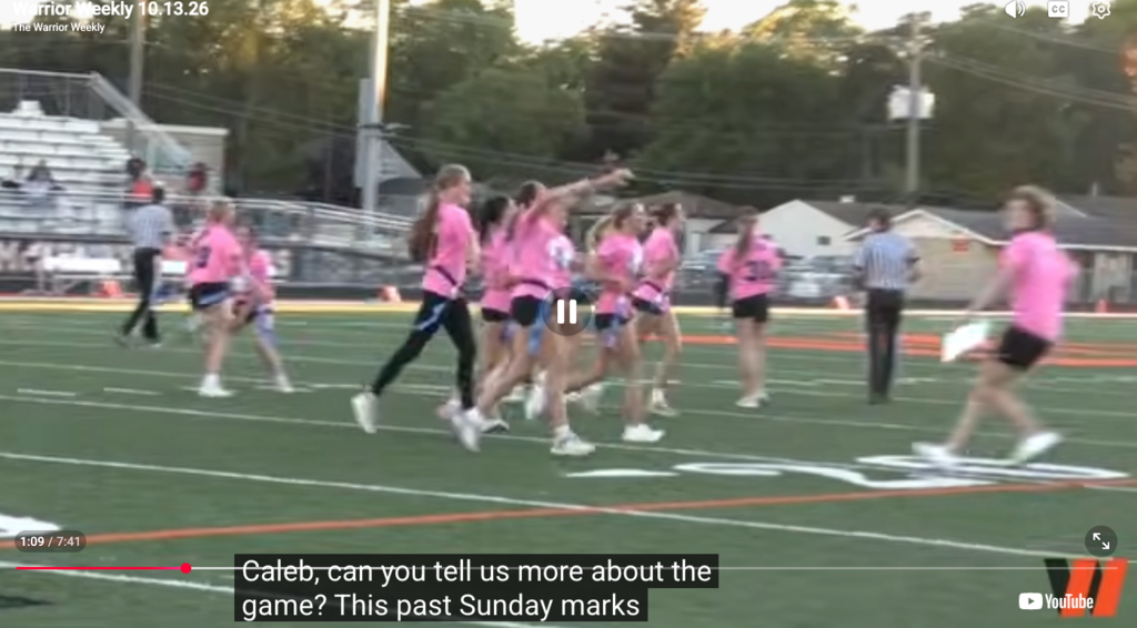 powderpuff football photo for Warrior Weekly student broadcast