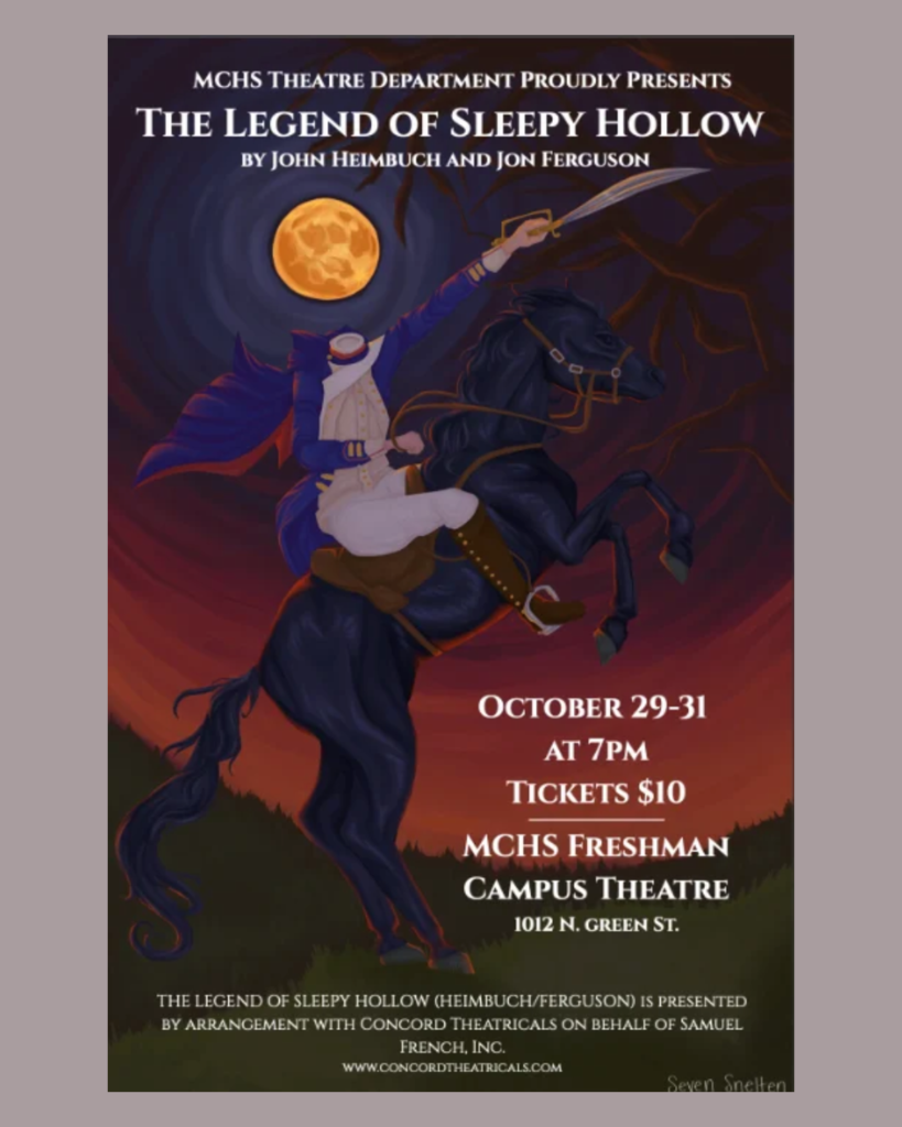 Flyer for Oct 29-31 MCHS fall play, "The Legend of Sleepy Hollow"