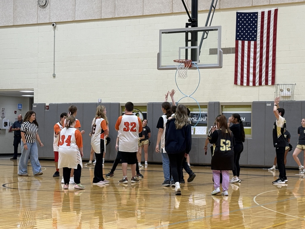 Students playing basketball