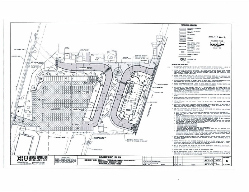 Site plan for new Freshman Campus parking lot layout