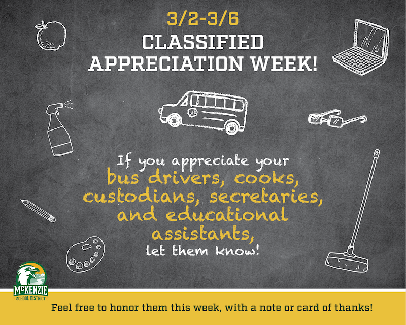 Classified Employee Thank you 