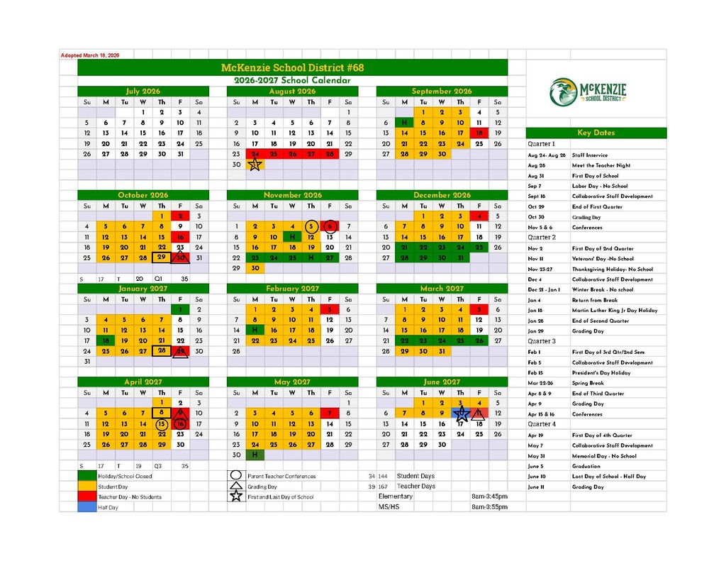 26/27 School Calendar