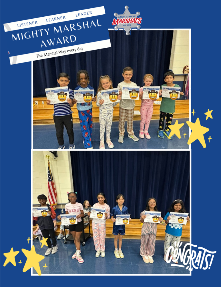 March Mighty Marshal Award Winners 