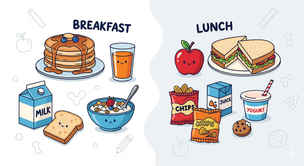 Breakfast and lunch image