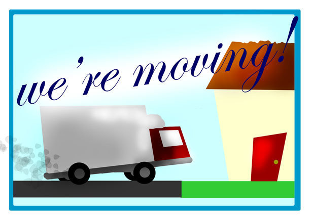 moving truck and house
