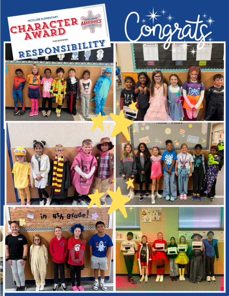 October Character Strong Awards- Responsibility!