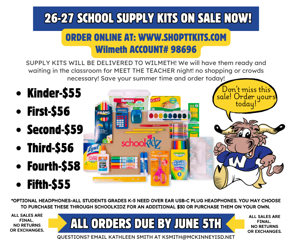 School Supply Sale Information