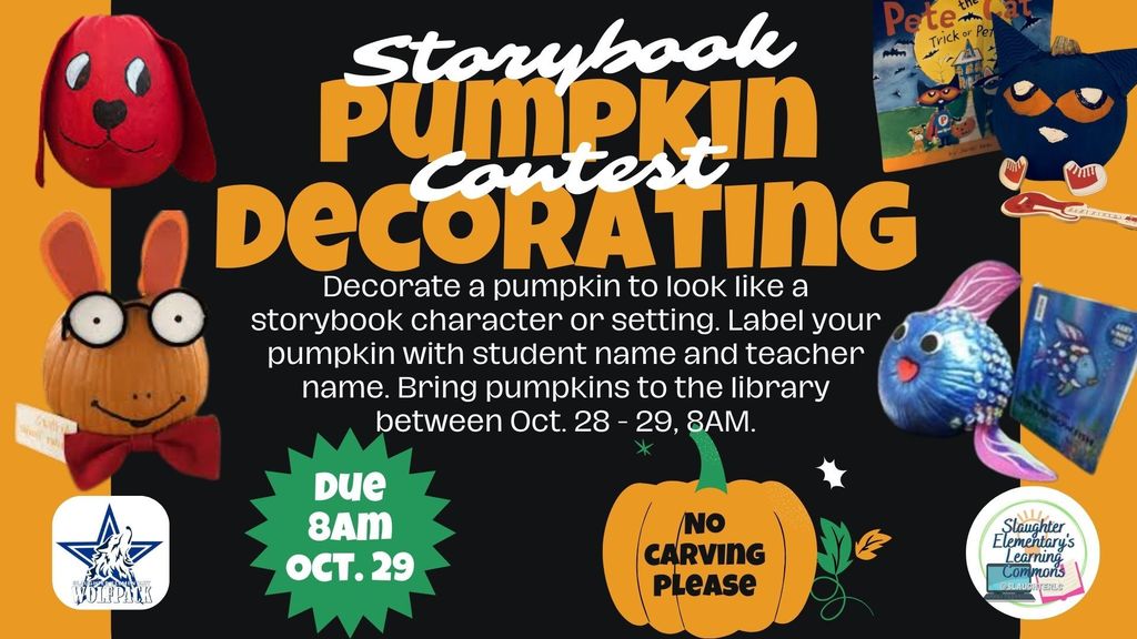 Storybook Character Pumpkins Due