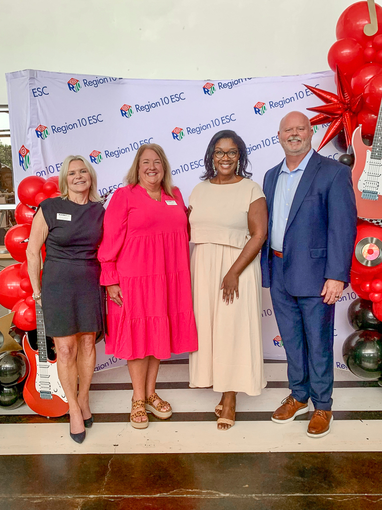 l-r) MISD Deputy Superintendent Melanie Raleeh, SJMS Principal Holly Rogers, MISD Secondary Teacher of the Year Tiffany Scott, MISD Superintendent Shawn Pratt