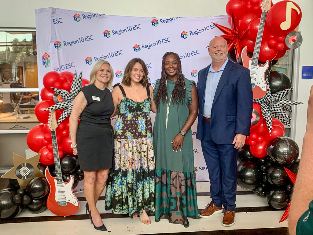 (l-r) MISD Deputy Superintendent Melanie Raleeh, MISD Elementary Teacher of the Year Jaclyn Harrison, Valley Creek Elementary Principal Dr. Ebonee King, MISD Superintendent Shawn Pratt