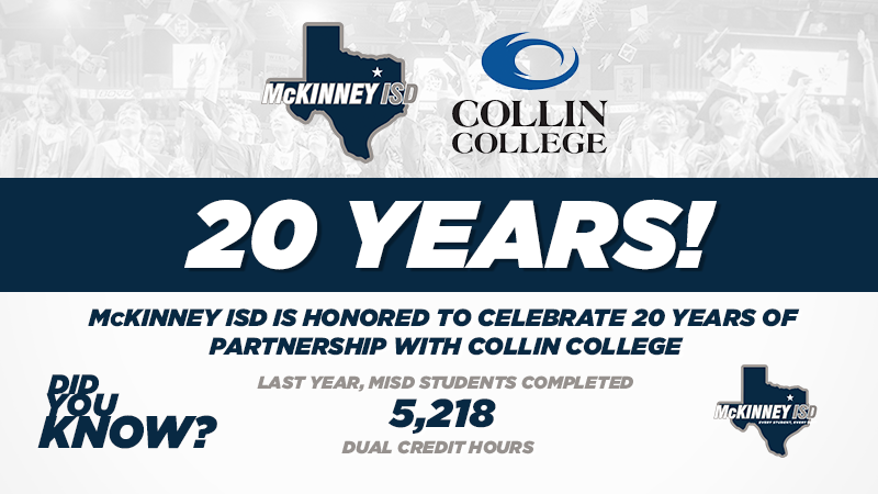 graphic that reads Did you know and has the MISD and Collin College logo with text that repeats the information in the post