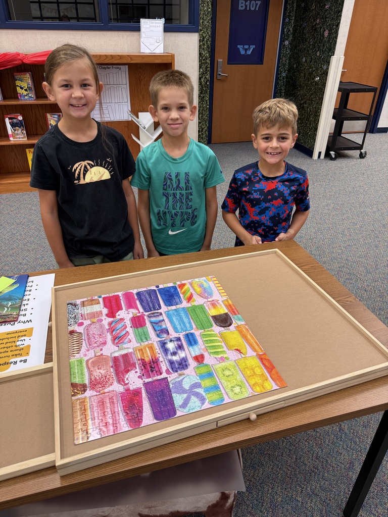 Students finished our first puzzle.