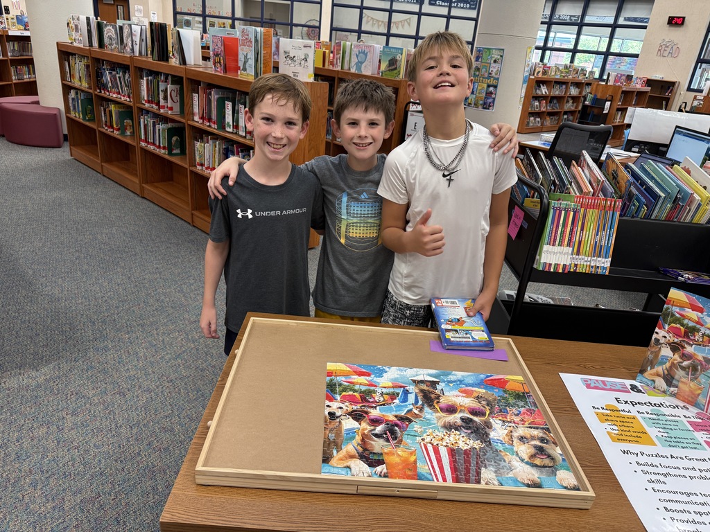 These boys finished up the puzzle!