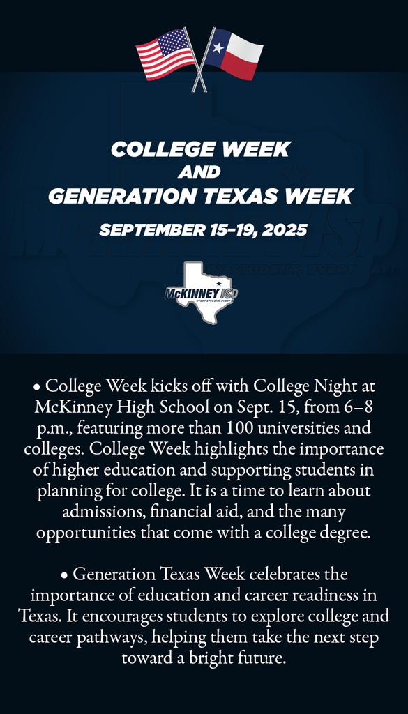 Graphic with American and Texas Flags on blue background and the text that is in the post