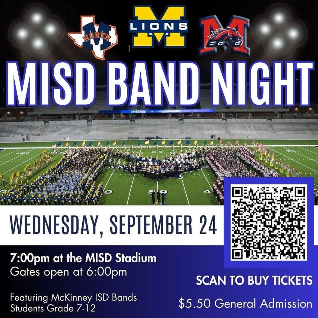 MISD Band Night-September 24th at 7:00 PM