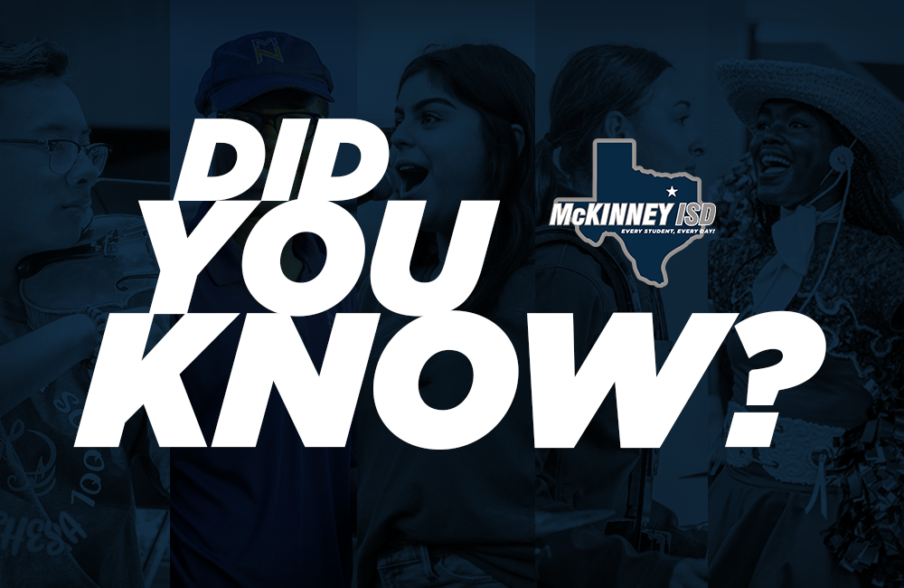 graphic that reads, "Do You Know?" on a navy background with light images of fine arts students in the background and an MISD logo