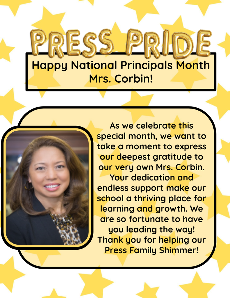 Happy National Principals Month Mrs. Corbin!