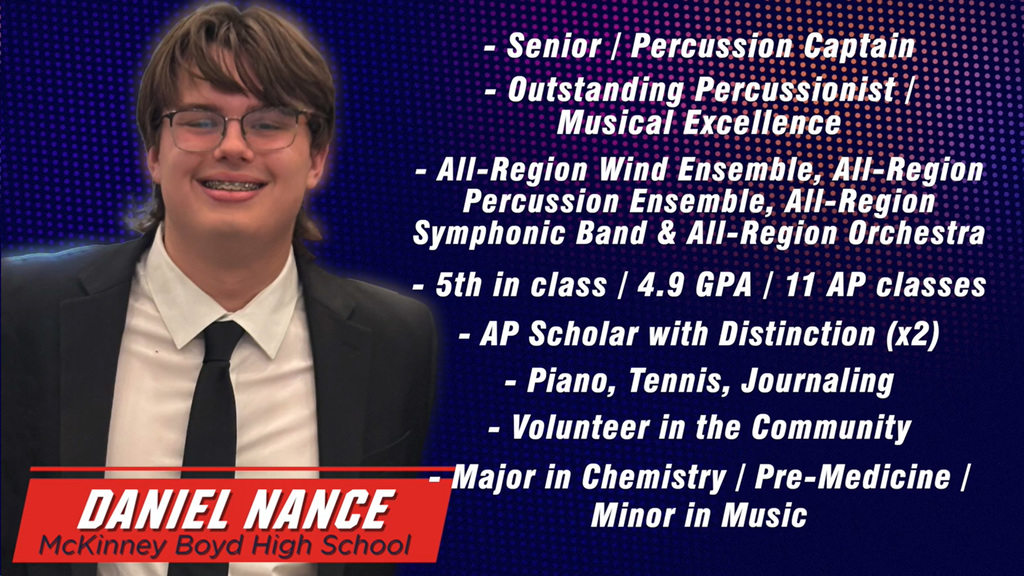 Daniel Nance, MBHS Band - Scholar Artist