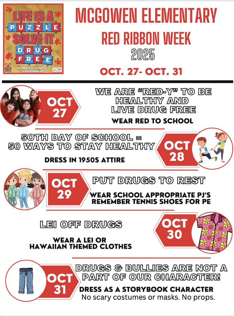 Red Ribbon Week starts tomorrow!