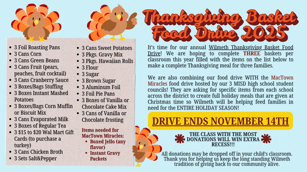 Thanksgiving Baskets 3 of each