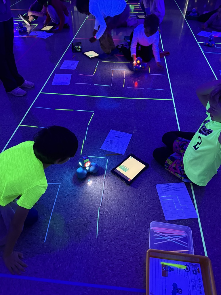 4th Grade Coding Dash through Glow Stick Mazes