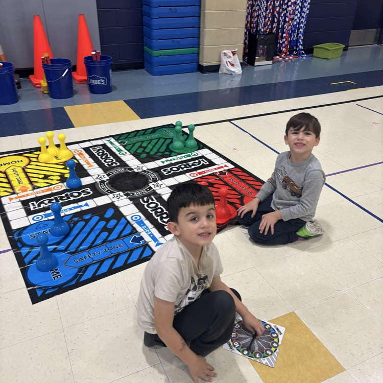family playing a board game