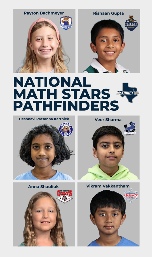 graphic with the students names, photos and school logos