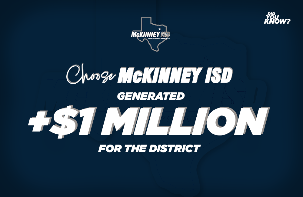 Did you know? The Choose McKinney ISD initiative generated more than $1 million dollars for the district!