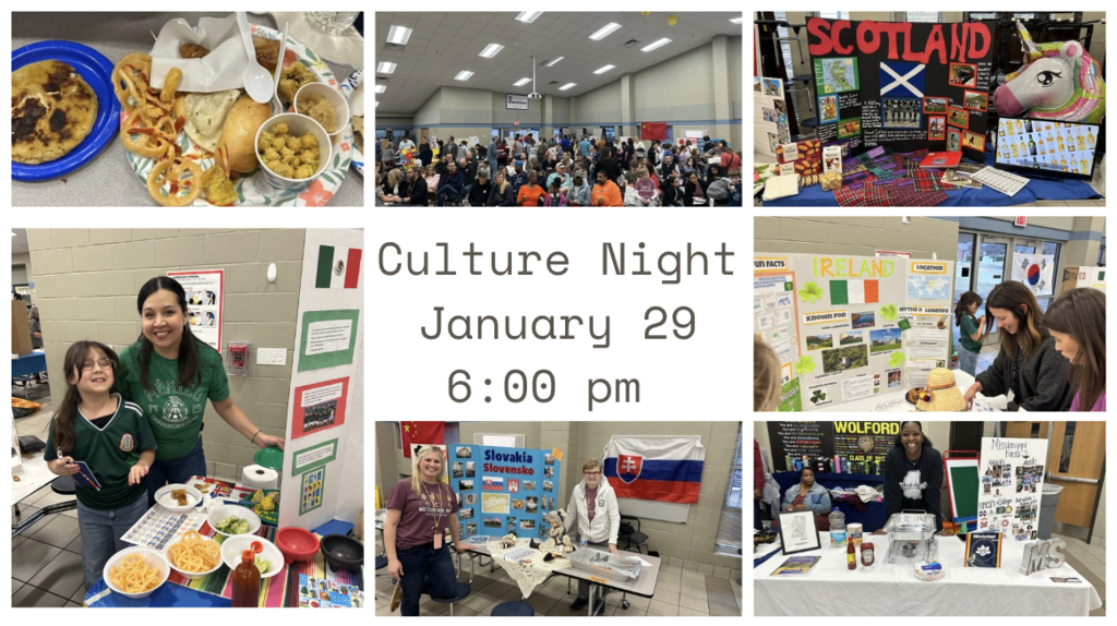 Culture Night is January 29th at 6:00 pm