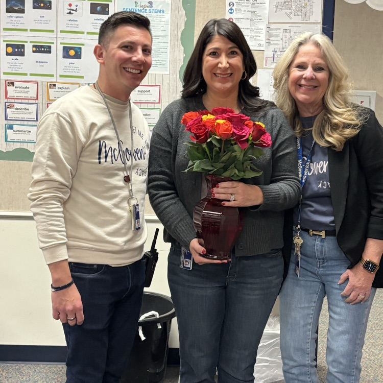 picture of Mrs. Haas with principal and assistant principal