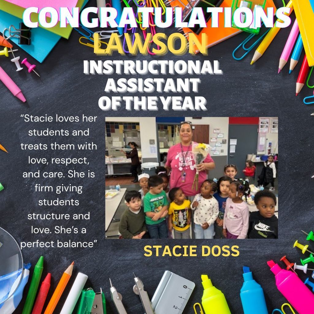 Stacie Doss with her students for IA of the year