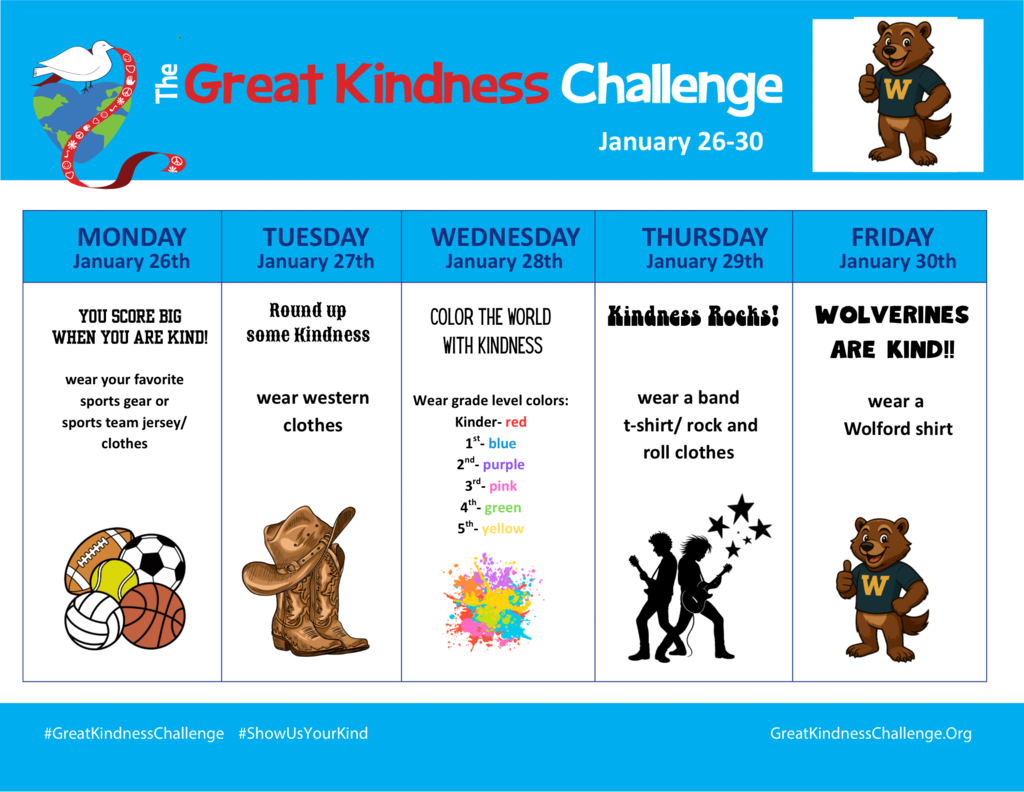 Wolverines let’s be SNOW kind during our snow days! ❄️ #Wolfordiskind #kindnessmatters