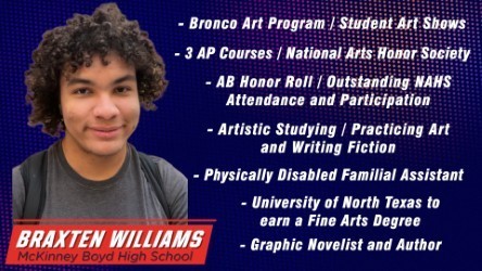Braxten Williams, MBHS Scholar Artist of the Week