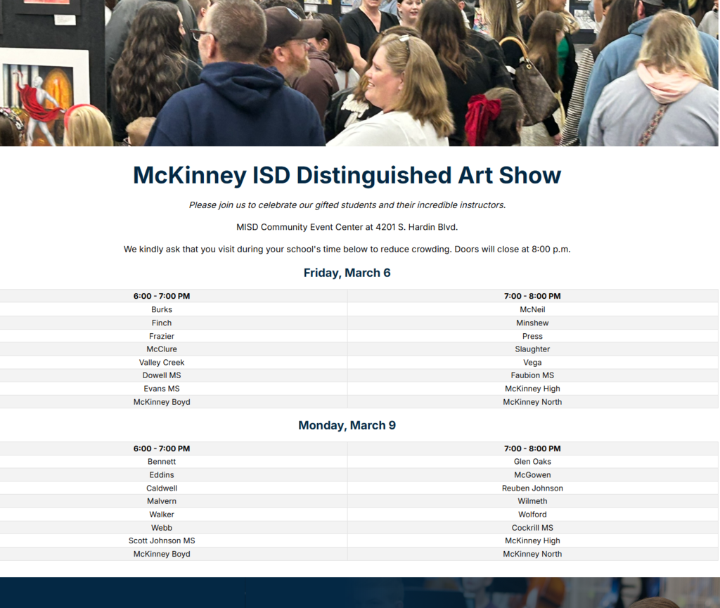 Image of art show schedule